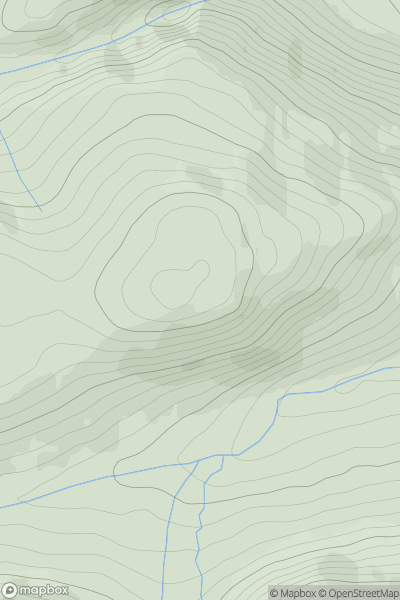 Thumbnail image for Creag Liath [Loch Lochy to Loch Laggan] showing contour plot for surrounding peak